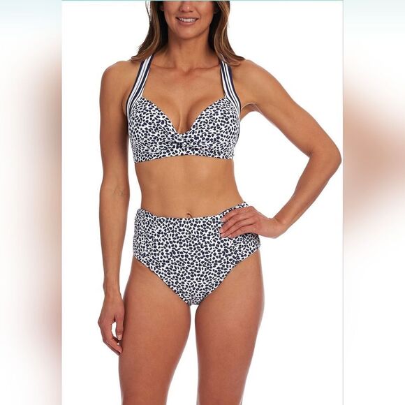 La Blanca Other - La Blanca Apulia Reversible Bikini Bottoms Indigo NWOT sz 16 blue/white